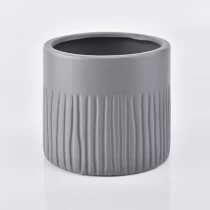 China Dark gray cylinder ceramic candle holder manufacturer
