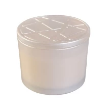 China Sunny new design white glass candle jar for candle making with lid manufacturer