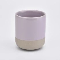China Luxury purple&brown color ceramic candle holder in stock manufacturer