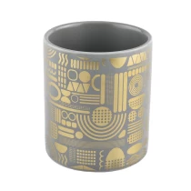China Wholesales grey decorative Ceramic Candle vessel Wedding Hotel Candlestick manufacturer