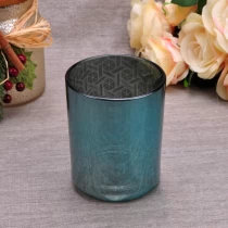 China 20oz Supplier luxurious pattern color crystal glass candle jars manufacturer