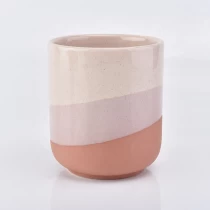China 420ml colored candle container porcelain ceramic tea light candle jars supplies manufacturer