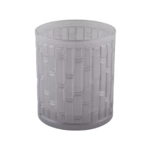 China 450ml matte Lavender glass candle jar with pattern manufacturer