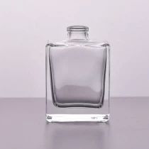 China Transparent crystal square glass container double wall essential perfume spray bottle factory manufacturer