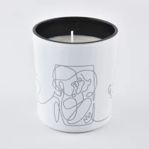 China wedding candle holder crystal matte white frosted glass jars wholesale manufacturer