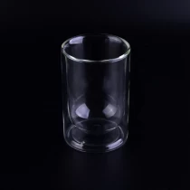 China Transparent Borosilicate custom printed Glass water mug double wall cup manufacturer