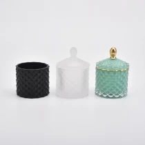 China Empty luxury diamond glass candle vessels making candle holder metal container manufacturer