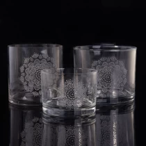 China Transparent logo printing candle jar glass cup table decor manufacturer