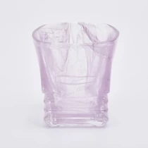 China hot sale luxury pink candle jar in Sunny Glassware manufacturer