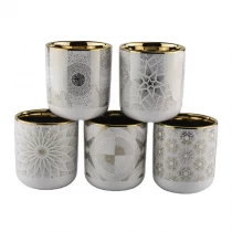 China Sunny custom white electroplated ceramic candle holders manufacturer