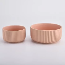 China 440ml  pink ceramic cylinder candle jar empty home decoration for wholesale manufacturer
