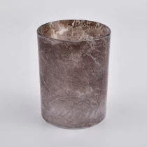 China gray ombre color glass candle vessel manufacturer