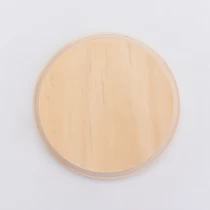 China natural color wooden lid for candle jar customized logo wooden lid wholesale manufacturer
