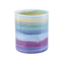 China Colorful customized candle vessel glass candle holder wedding decor wholesales manufacturer