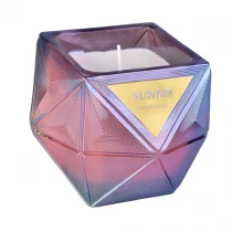 China Manufacturer china Polygon empty candle glass jars patent design manufacturer