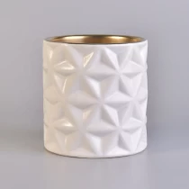 China Geo cut plating candle holder votive ceramic candle jars wedding centerpiece wholesale manufacturer