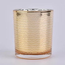 China Sunny custom spraying gold candle glass jar wholesales manufacturer