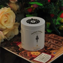 China Logo printing luxury high metal tea candle holder with lid manufacturer