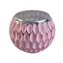 China Engraving round candle jars glass beautiful candle making supplies manufacturer