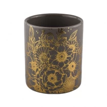 China Wholesales luxury custom cylinder amber candle ceramic jars 8oz 10oz manufacturer