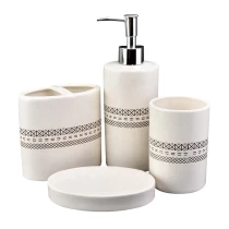 China Home Accessories White Ceramic  Bathroom Accessories Set of 4pcs for Home Bath Decor manufacturer