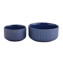 China 980ml  blue ceramic cylinder candle jar empty home decoration for wholesale manufacturer
