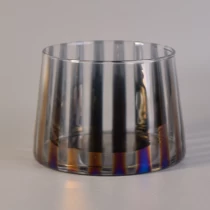 China Mouth blown glass candle containers with electroplating finish manufacturer