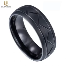 Cina Anello di carburo di tungsteno nero da uomo popolare anello di carburo di tungsteno nero 8mm anello di tungsteno nero porcellana fornitore produttore