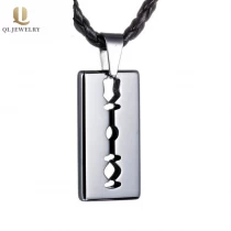 porcelana Etiqueta de perro de tungsteno de regalo de los hombres al por mayor para los hombres de la hoja de afeitar de tungsteno de alto pulido pulido colgante colgante del fabricante de China fabricante