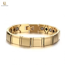 China Großhandel Herren Wolfram Schmuck Health High Polished Gold Wolfram Armband mit Magneten und Germanium China Lieferant Hersteller