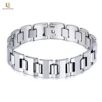 China Heißer Verkauf Herren Modeschmuck High poliert Breites Wolframkarbid Link Armband Für Männer China Hersteller Hersteller