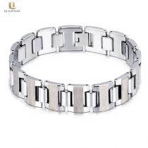 China Heißer Verkauf Herren Modeschmuck hochpoliert und matt gebürstet breit Wolframkarbid-Link-Armband für Männer China-Hersteller Hersteller
