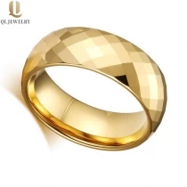 Cina Anello in carburo di tungsteno a cupola a cupola e oro 6mm / 8mm con sfaccettatura sfaccettata SHINNY anelli di tungsteno anelli di tungsteno e bande per uomo e donne dalla Cina fabbrica produttore