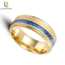 Cina Anello da uomo in fibra di carbonio in fibra di carbonio oro da uomo da 8mm per uomo combinato Comfort Fit produttore