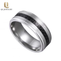 porcelana NUEVO 8mm Hombre Tungsten Fibra de carbono Bandas de boda para hombres Comfort Comfort Fit Ajuste de la fibra de carbono negra fabricante