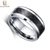 China Fashion and Elegant Tungsten Ring factory Tungsten Carbon fiber Ring 8mm manufacturer