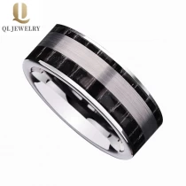China 9mm Wide Cool Special Tungsten Carbide Ring with unique Carbon Fiber inlay China Tungsten Ring manufacturer supplier manufacturer