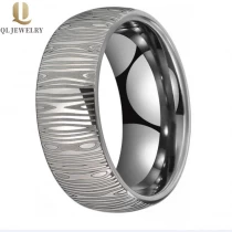 China Herren Wolfram-Hochzeitsband Wolfram-Hartmetallring mit Damaskus-Muster-Gravur fertig Hersteller