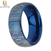 Cina Anello in carburo di tungsteno del tungsteno degli uomini di stile personalizzato con l\'incisione del modello del damasco rifinito produttore
