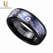 Cina Anello in metallo a tungsteno in metallo inlay blu unico fornitore in carburo di tungsteno speciale 8mm produttore