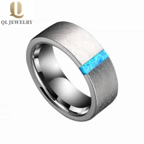 Cina Porcellana Anello di carburo di tungsteno del tungsteno del tungsteno della banda del tungsteno dell intarsio solido con la superficie di tungsteno della superficie spazzolata del filo speciale fabbrica produttore