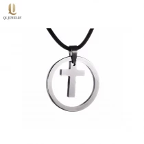 China Hohe Qualität Männer Modeschmuck Wolframkarbid Kreis Anhänger Für Männer Wolfram Cross Dog Tag Halskette China Hersteller Hersteller