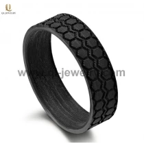 porcelana Bandas de boda de fibra de carbono forjada sólida de 6 mm de alta calidad de 6 mm. Fabricante geométrico de la fibra de carbono negra fabricante