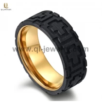 porcelana Alta calidad popular 8mm plana rosa oro tungsteno y sólido forjado de fibra de carbono de fibra de carbono negro patrón cruzado China fabricante fabricante
