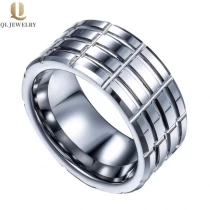 China Großhandel 9mm Comfort Fit Hohe polierte und gerillte klassische flache und abgeschrägte Kanten Wolframkarbid Hochzeit Bands China Lieferant Hersteller