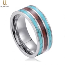 Cina Fascia da cerimonia nuziale del carburo di tungsteno del tungsteno di 8mm di 8mm con la fabbrica della Porcellana della Cina del turchese e del turchese e del turchese produttore