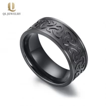 China Unique 8mm Flat Celtic Knot Wedding Ring in Black Zirconium Mens Wedding Bands China Manufacturer manufacturer