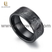 China Unquie 8mm Flat Mens Wedding Bands Black Zirconium Claddagh & Celtic Knot Wedding Ring with Sandblasted BackGround China Supplier manufacturer