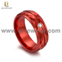 China 8mm Polished Shiny and Hammered Red Tungsten Carbide Ring Domed Step Edges Red Tungsten Wedding Bands manufacturer