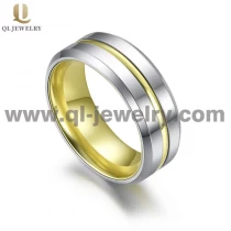 China New Style 8mm Men\'s Tungsten Carbide Ring with Yellow Stripe and Yellow Aluminum Inner Band China Manufacturer manufacturer